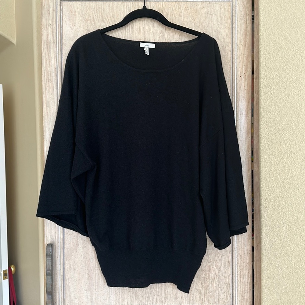 Joie Wool & Cashmere Black Quarter Sleeve Sweater